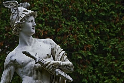 statue of hermes greek god.